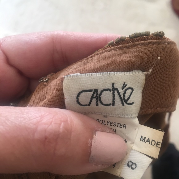 Cache Long Cocktail Dress. Used. Sequins. Size 8. - Picture 3 of 3